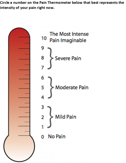 Iowa Pain Thermometer scale