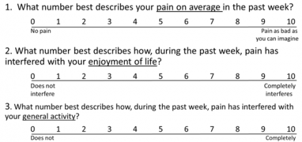 PEG screening tool for measuring pain in older adults